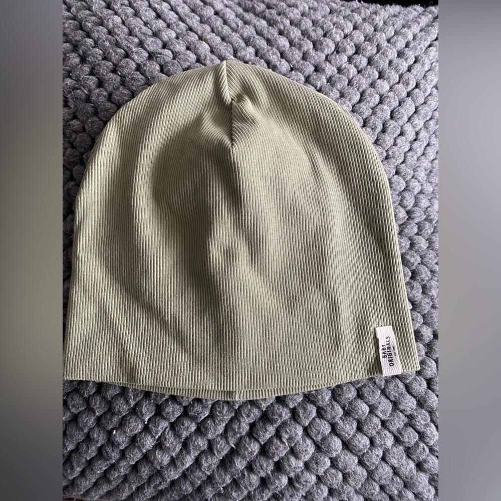 H&M Baby Originals Ribbed Jersey Beanie – Light Khaki Green